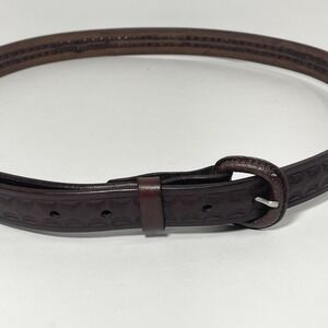 RM Hecho en Mexico Tooled Leather Belt Brown Western 1" Size 40 (36–40)